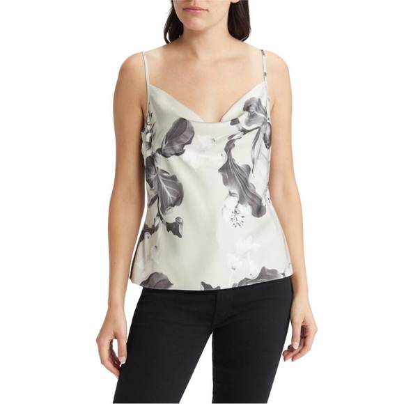 All Saints Hadley Pauline Cowl Neck Satin Top in Ecru White Suze 4 NWT - Picture 1 of 6